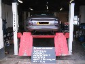 TVR Cerbera in workshop for diagnostic work as emissions were too high to pass MOT (click to enlarge)